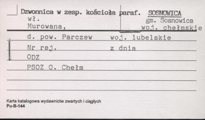 dzwonnica w zespole kościoła par., skan 1