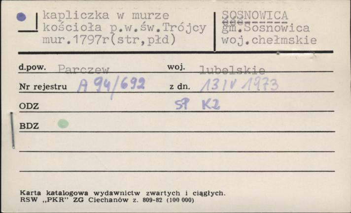 kapliczka w murze kościoła p. w. św. Trójcy (str. płd.), skan 1