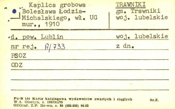 kaplica grobowa Bolesława Łodzia-Michalskiego, skan 1