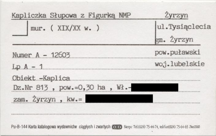 kapliczka słupowa, skan 1