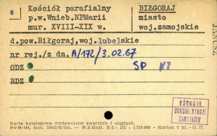 kościół par. pw. Wniebowzięcia Najświętszej Marii Panny, skan 1