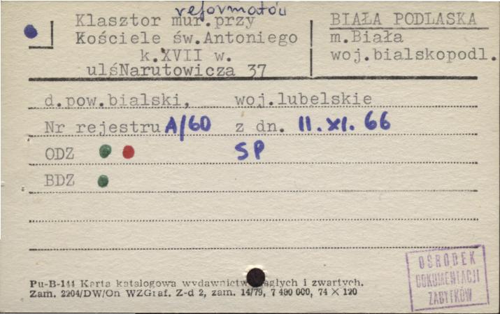klasztor reformatów przy kościele św. Antoniego, skan 1