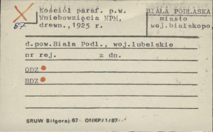 kościół par. pw. Wniebowzięcia Najświętszej Maryi Panny, skan 1
