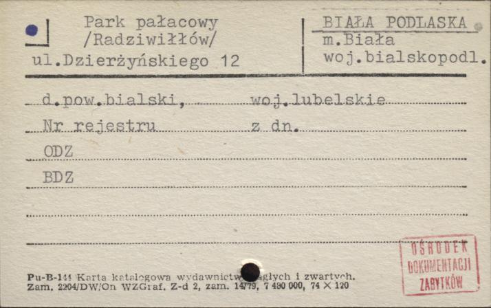 park pałacowy (Radziwiłłów), skan 1