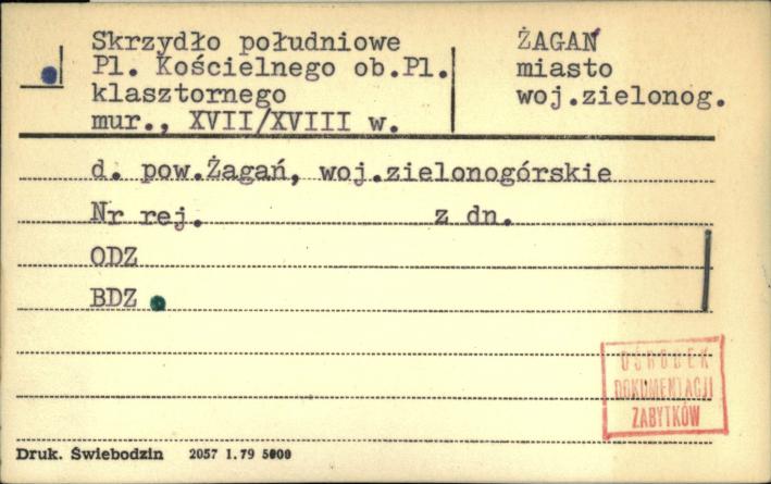 skrzydło południowe pl. Kościelnego, ob. pl. Klasztornego, skan 1
