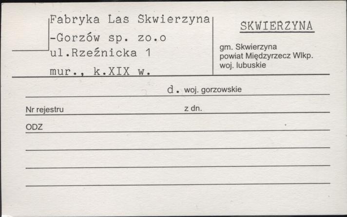 fabryka Las Skwierzyna - Gorzów sp. z o o, skan 1
