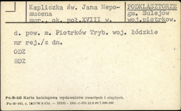 kapliczka św. Jana Nepomucena, skan 1