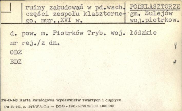 ruiny zabudowań w pd. wsch. części zespołu klasztornego, skan 1