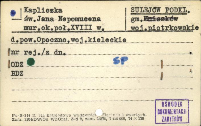 kapliczka św. Jana Nepomucena, skan 1