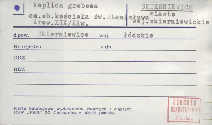 kaplica grobowa, cm. ob. kościoła św. Stanisława, skan 1