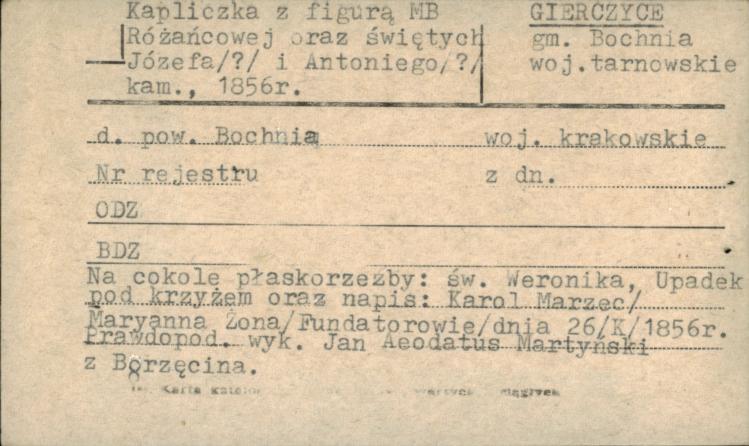 kapliczka z figurą MB Różancowej oraz świętych Józefa (?) i Antoniego (?), skan 1