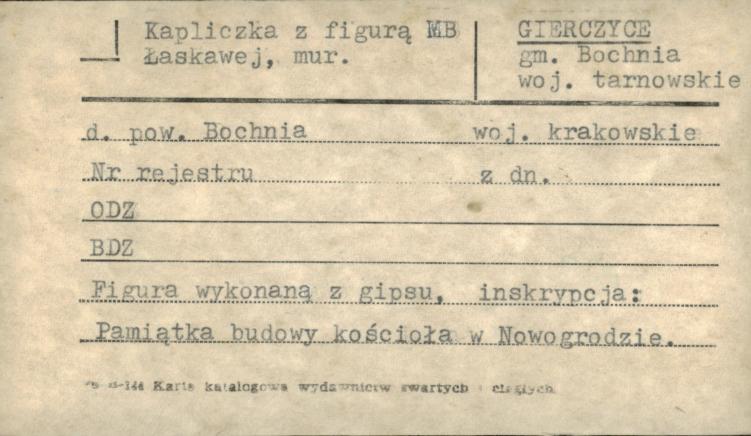 kapliczka z figurą MB Łaskawej, skan 1