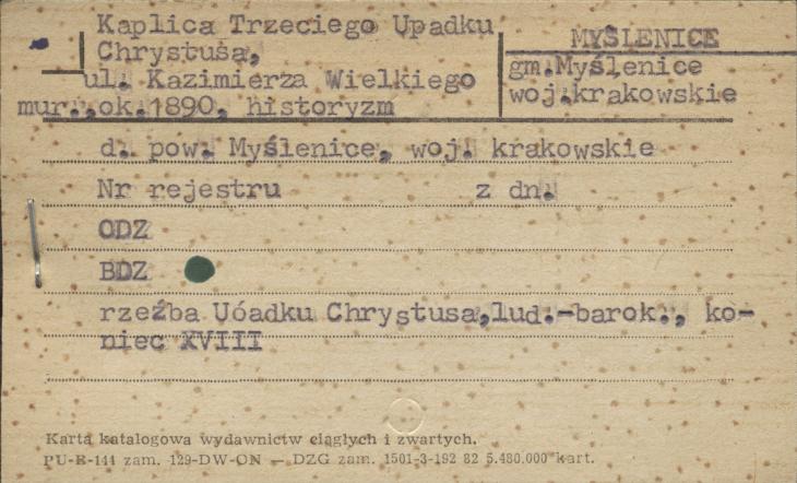 kapliczka Trzeciego Upadku Chrystusa, skan 1