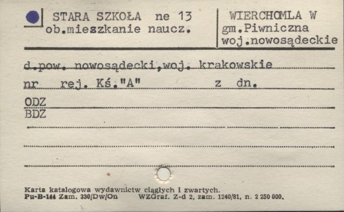 stara szkoła, ob. mieszkanie naucz., skan 1