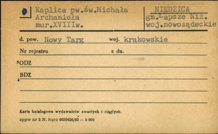 kapliczka pw. św. Michała Archanioła, skan 1