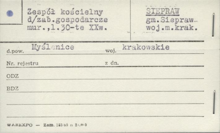 zespół kościelny, zabudowania gospodarcze, skan 1