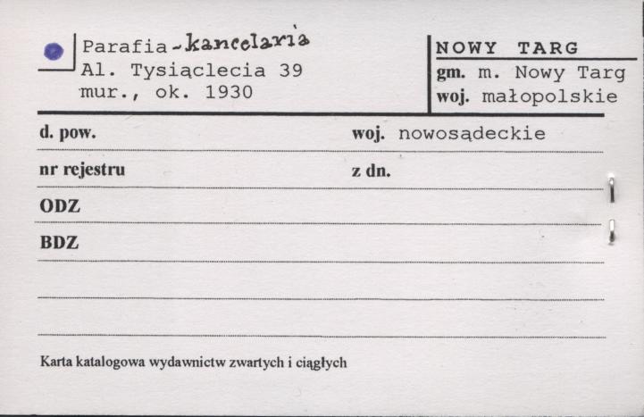 Parafia - kancelaria, skan 1