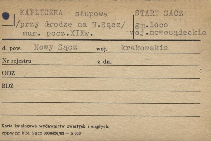 kapliczka słupowa, skan 1