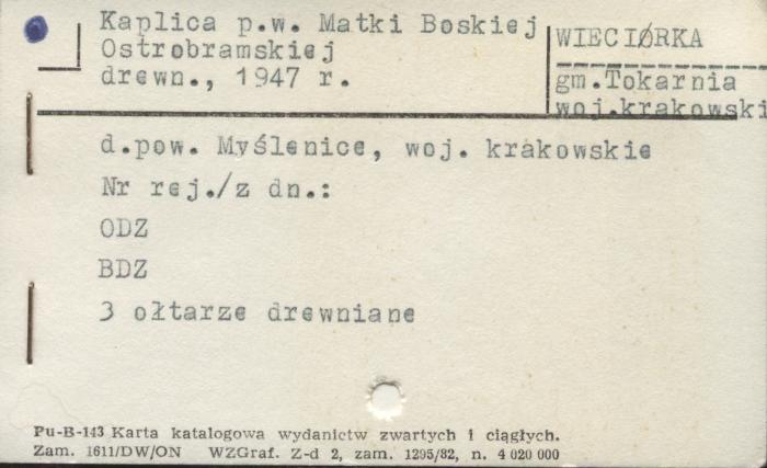kaplica pw. Matki Boskiej Ostrobramskiej, skan 1