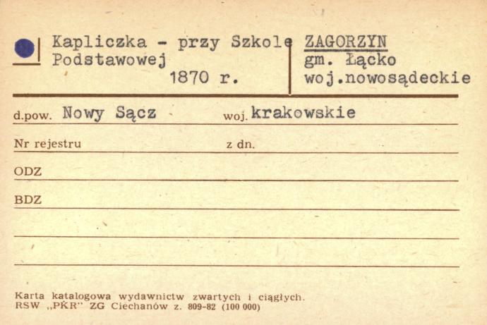 kapliczka - przy Szkole Podstawowej, skan 1