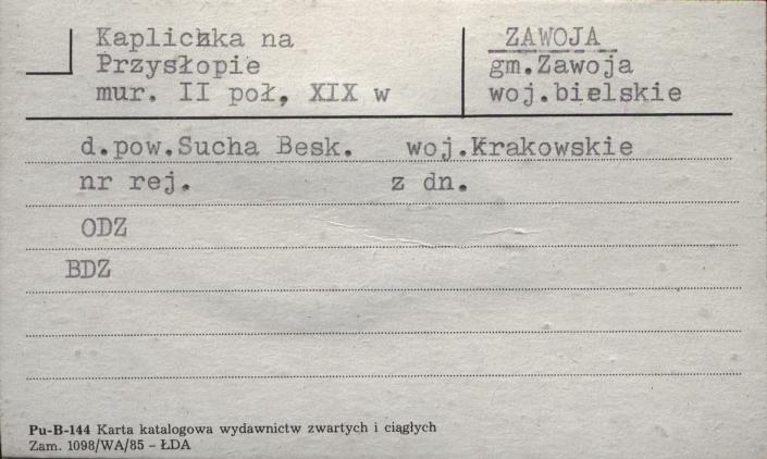 kapliczka na Przysłopie, skan 1