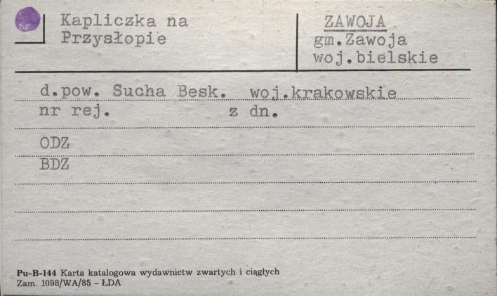 kapliczka na Przysłopie, skan 1