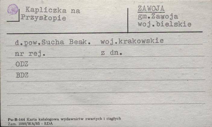 kapliczka na Przysłopie, skan 1