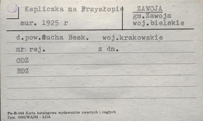 kapliczka na Przysłopie, skan 1