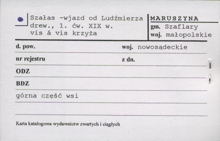 szałas - wjazd od Ludźmierza, skan 1