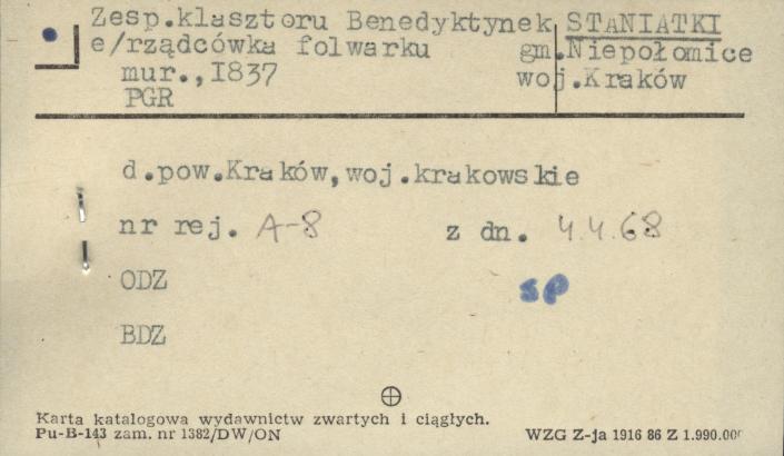 zespół klasztoru benedyktynek, rządcówka folwarku, skan 1