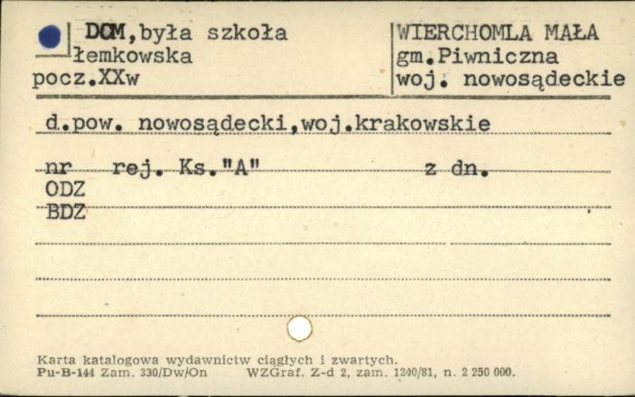 dom, była szkoła łemkowska, skan 1