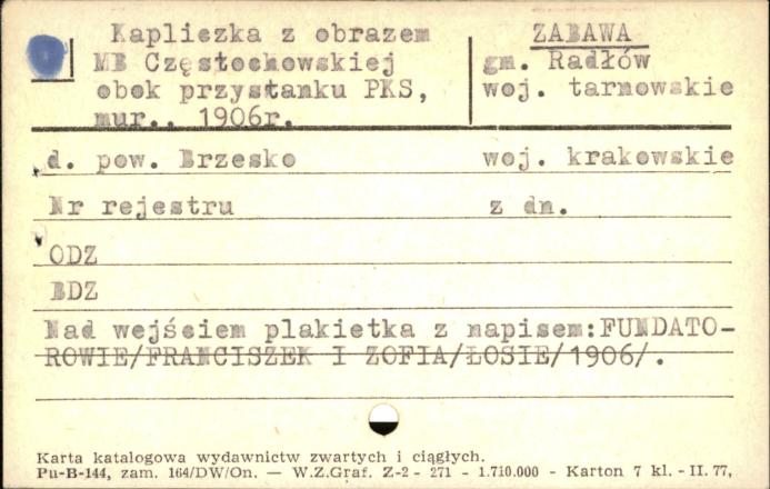 kapliczka z obrazem MB Częstochowskiej, skan 1