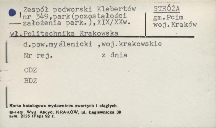 park - zespół podworski Klebertów, skan 1