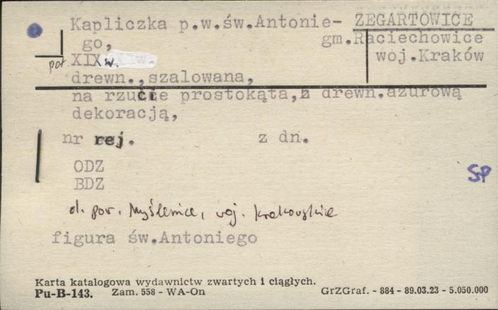 kapliczka pw. św. Antoniego, skan 1