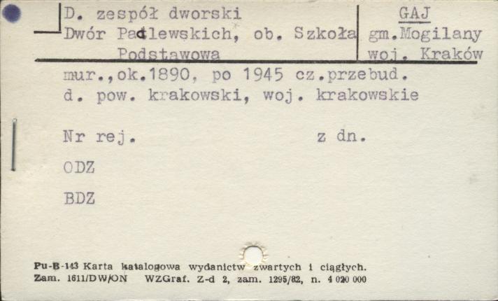 dwór Padlewskich, ob. Szkoła Podstawowa, skan 1
