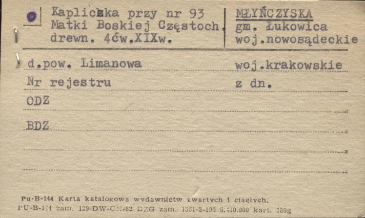 kapliczka Matki Boskiej Częstoch., skan 1