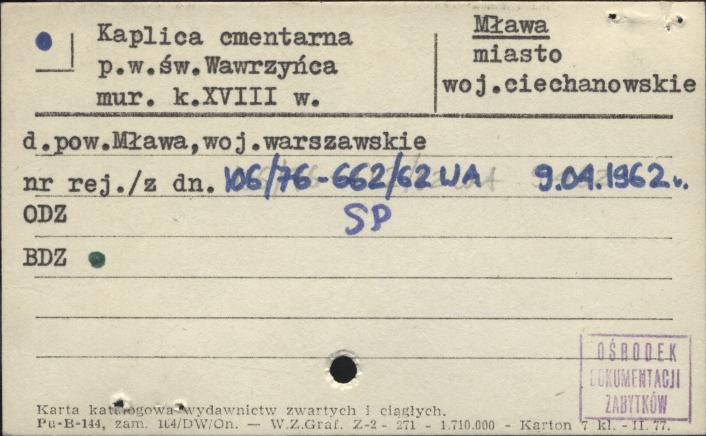 kaplica cmentarna pw. św. Wawrzyńca, skan 1