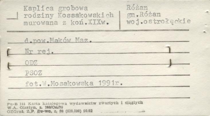 kaplica grobowa rodziny Kossakowskich, na cmentarzu, skan 3