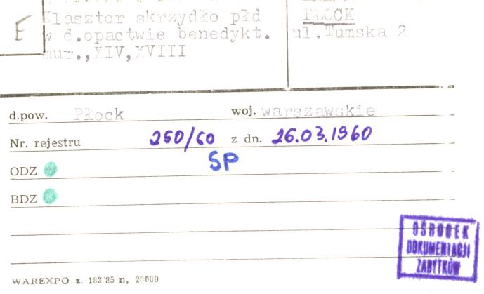 skrzydło południowe - zespół klasztoru benedyktynów, skan 1