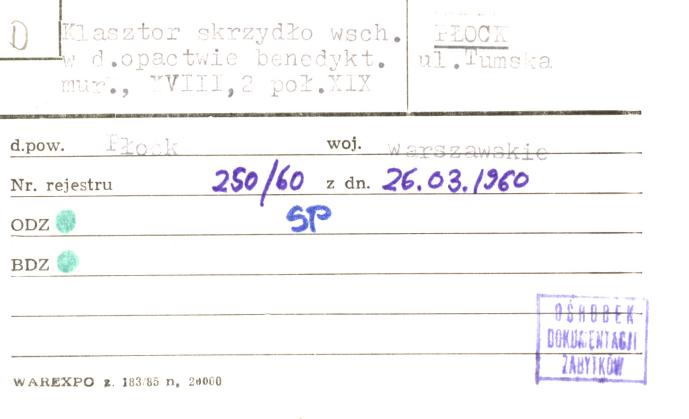 skrzydło południowe - zespół klasztoru benedyktynów, skan 2