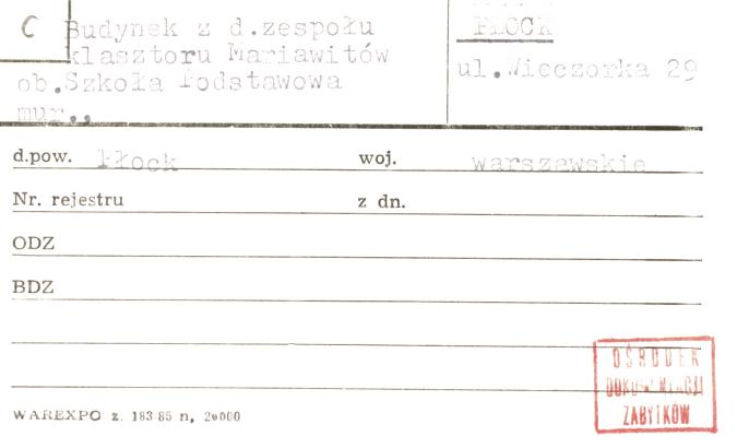 budynek z d. zespołu klasztoru Mariawitów, ob. szkoła podstawowa, skan 1