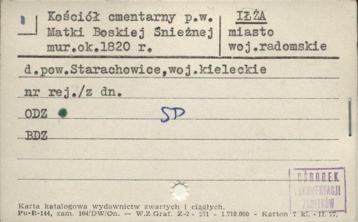 kościół cmentarny pw. Matki Boskiej Śnieżnej, skan 1