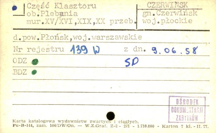 część klasztoru, ob. plebania, skan 1