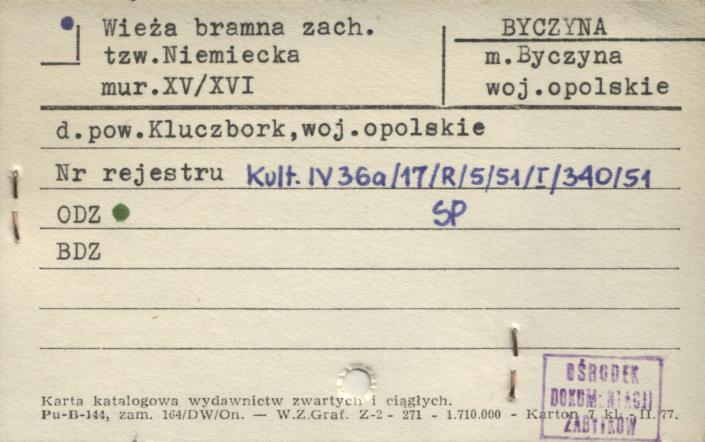 wieża bramna zach. tzw. niemiecka, skan 1