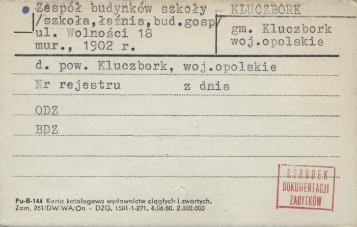 zespół budynków szkoły /szkoła, łaźnia, budynek gosp./, skan 1