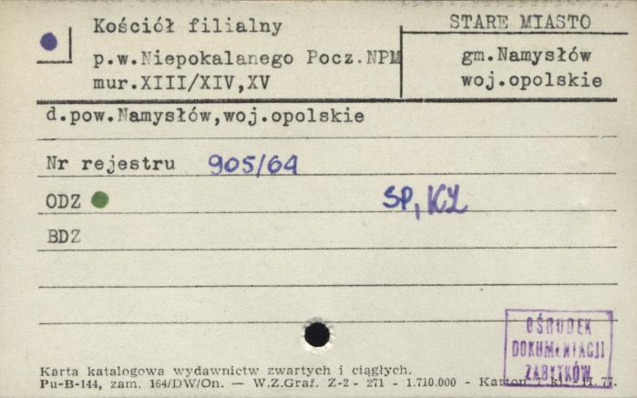 kościół filialny p.w. Niepokalanego Poczęcia NMP, skan 1