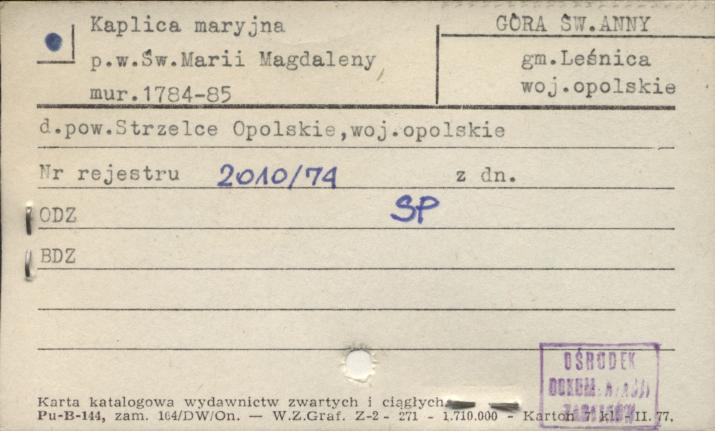 kaplica maryjna pw. św. Marii Magdaleny, skan 1