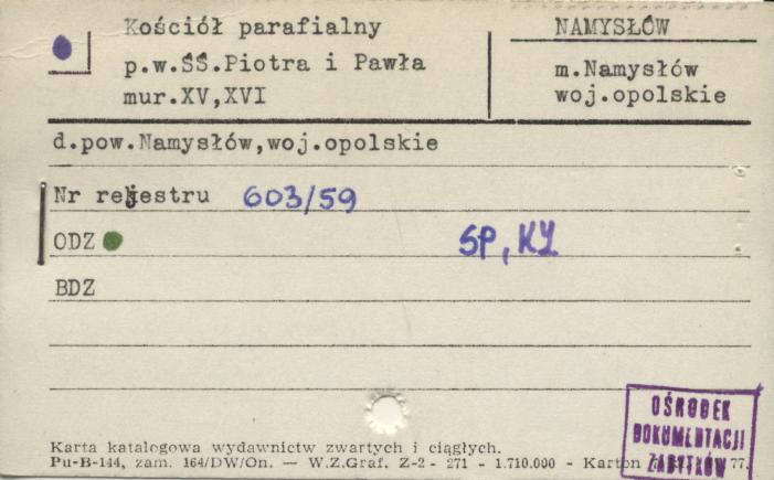 kościół parafialny pw. ŚŚ. Piotra i Pawła, skan 2