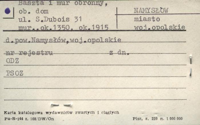 baszta i mur obronny, skan 1