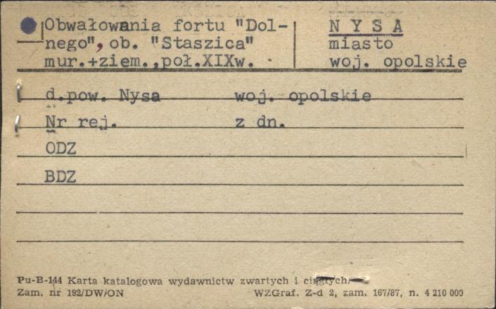 obwałowania fortu Dolnego, ob. Staszica, skan 1